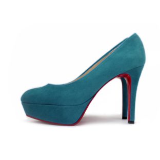 ブルースエード プラットフォーム付きラウンドトウパンプス