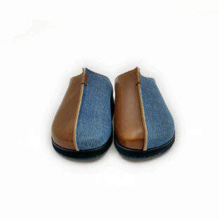 フットベットミュール　#デニム/ブラウンスムース
